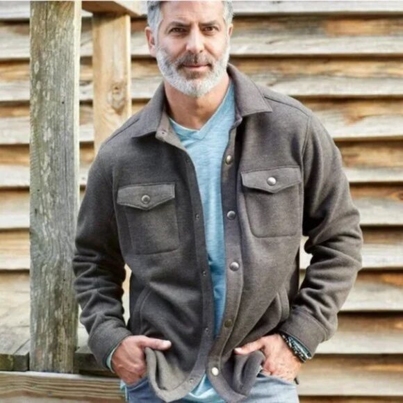 Tommy Bahama Palmdale CPO Shirt Jacket in Charcoal - Picture 3 of 5